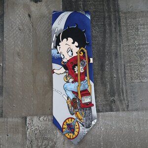 Beans McGee Biker Betty Boop Silk Necktie Motorcycle 1994 Harley 90s California